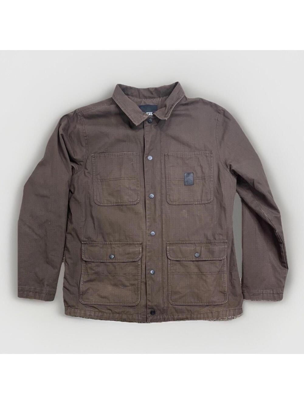 Vans Jacket Mens Médium Off The Wall Utility Workwear Button Front Canvas Coat